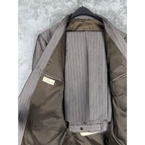 Raffinati Mens Double Breasted Herringbone Wool Suit Blazer Pants Set J/42-P/38